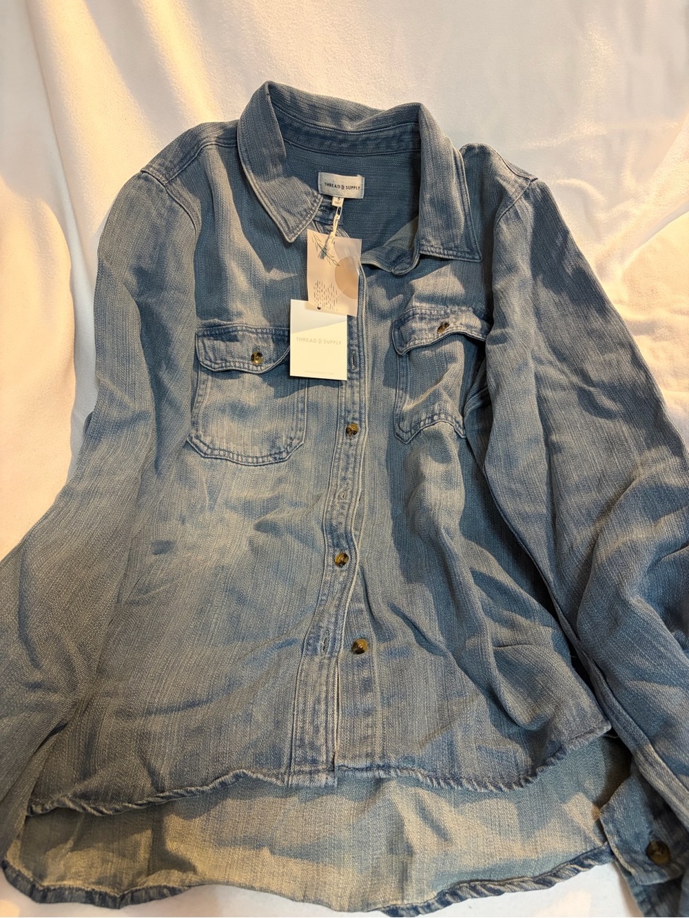 Thread & Supply Light Blue Soft Denim Shirt
